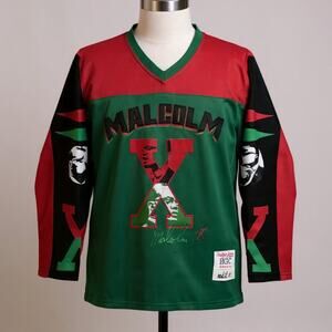 Malcolm X Hockey Jersey Medium Black Streetwear All Star Elite Graphic
